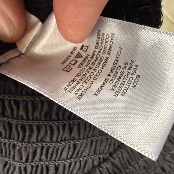 Express Square Neck Long Sleeve Smocked Poplin Romper women’s size XL - Picture 7 of 8